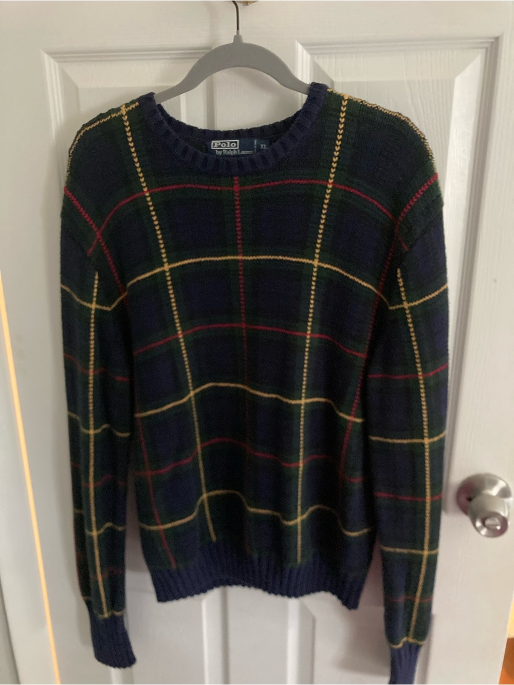 Ralph Lauren Polo  Navy, Green & Red Plaid Crewneck Sweater XL - Picture 5 of 5